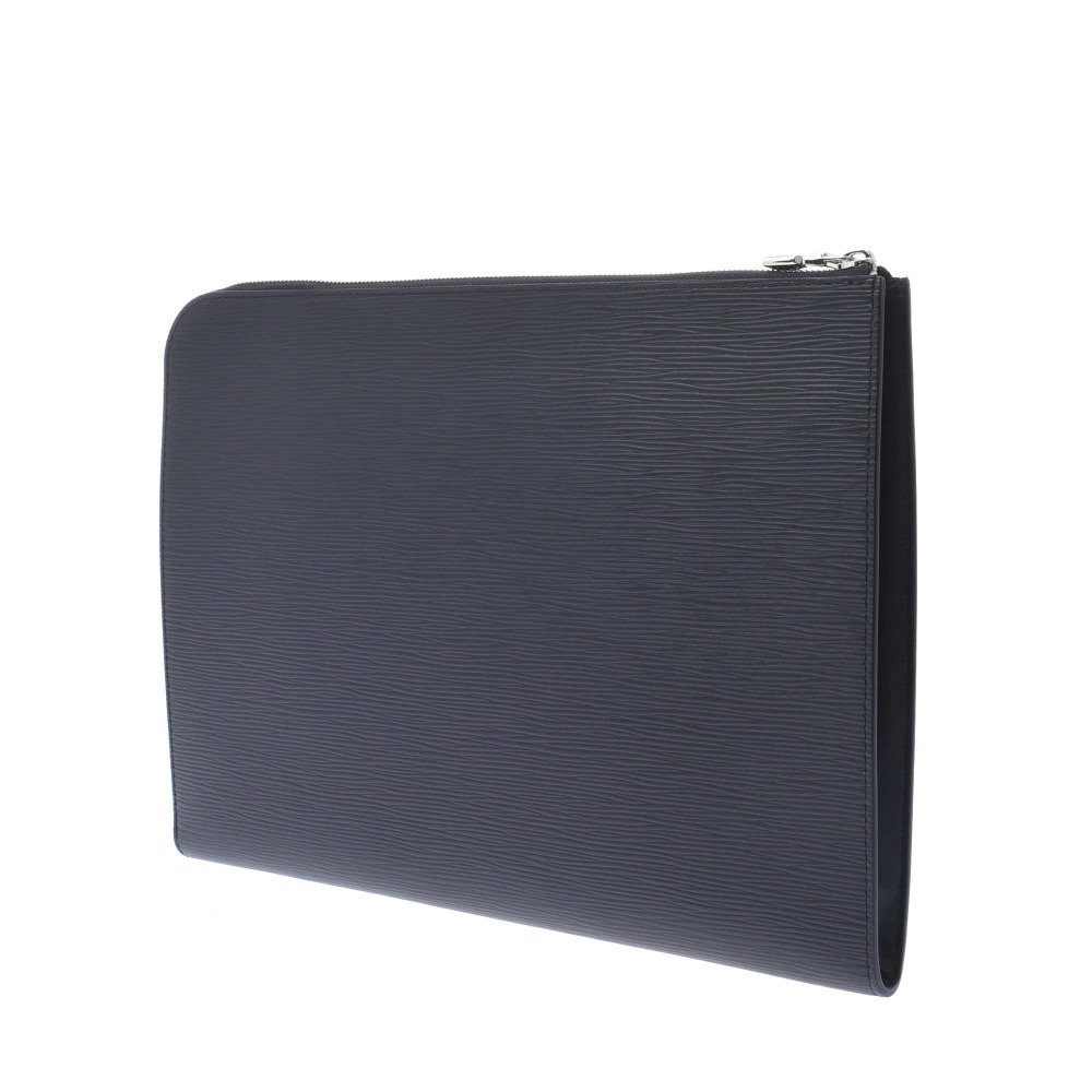 Louis Vuitton Leather Epi LV Noir Jour Black Pochette Bag Clutch Circle Black
